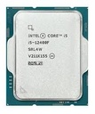 Procesador Intel Core I5-12400F 2.50Ghz up to 4.40Ghz 6 Nucleos 12 Subprocesos 18mb TDP 65w/117w Ddr4-3200 DDR5-4800  FCLGA1700 12va Generacion