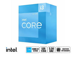 Procesador Intel Core i3 12100 - 3.3 GHz - 4 núcleos - 8 hilos - 12 MB caché - LGA1700 Socket - Caja