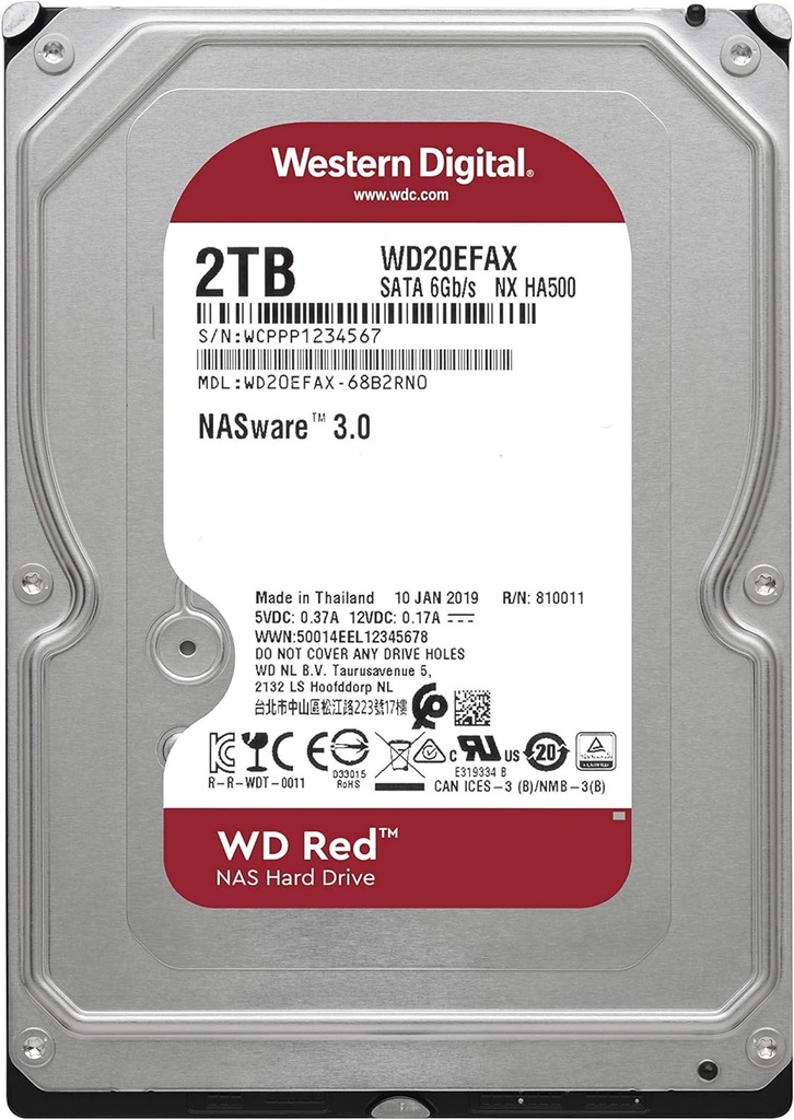 Disco Duro Interno 2tb WD Red - 3.5" SATA 3 Modelo: WD20EFAX