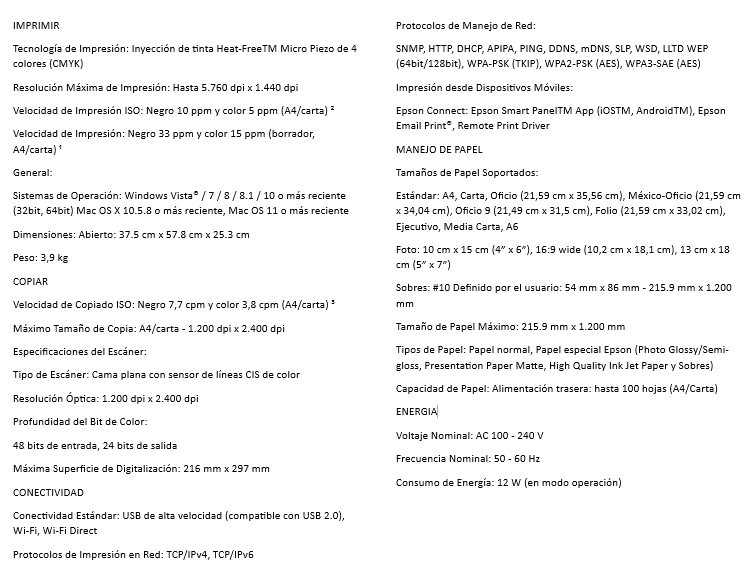 Impresora Epson L3250 Multifuncion Sistema Tinta original + Wireless