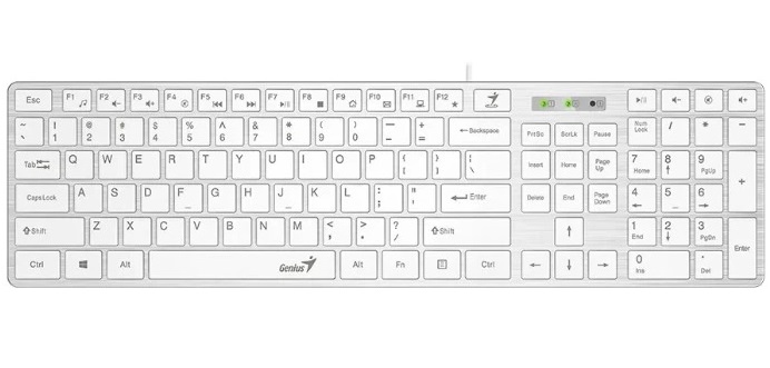 Teclado Genius SlimStar 126 Multimedia USB Ultradelgado Blanco