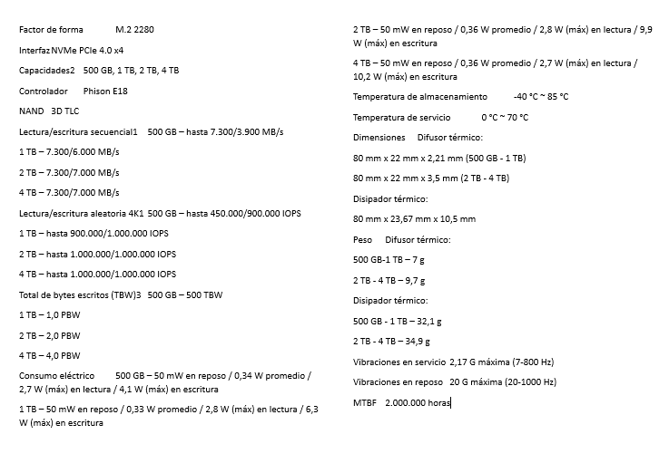 SSD Kingston Fury Renegade M.2 de 500Gb NVME PCIe 4.0 7300/3900MB/s en lectura/escritura SFYRS/500G