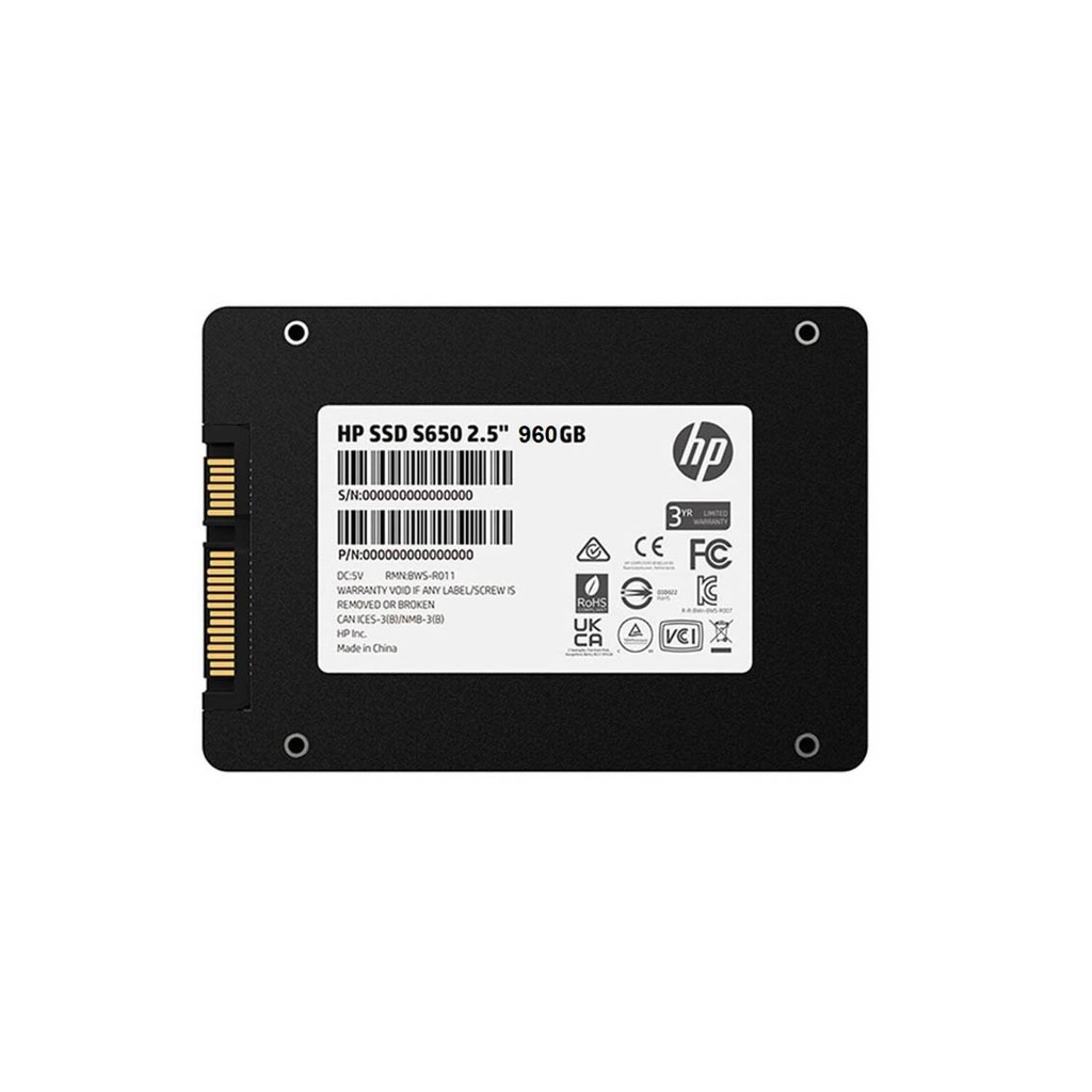 SSD HP S650 960Gb 2,5Inch Sata3,0 3D TLC NAND Interno