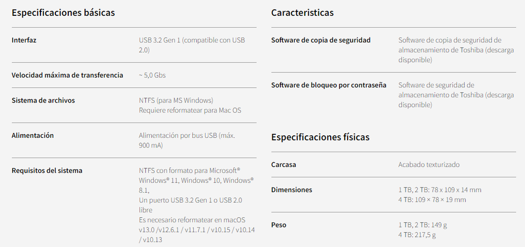 Disco Duro Externo Toshiba CANVIO 4TB USB 3.0 Advance