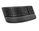 Teclado Logitech Ergonomico WAVE KEYS con reposamanos wireless USB Graphite 920-012278