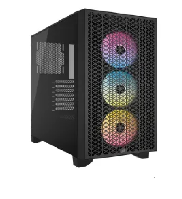 Case Corsair 3000D RGB AIRFLOW Negro Tempered Glas Mid-Tower Case N-PS 3VEN Negro ATX CC-9011255-WW