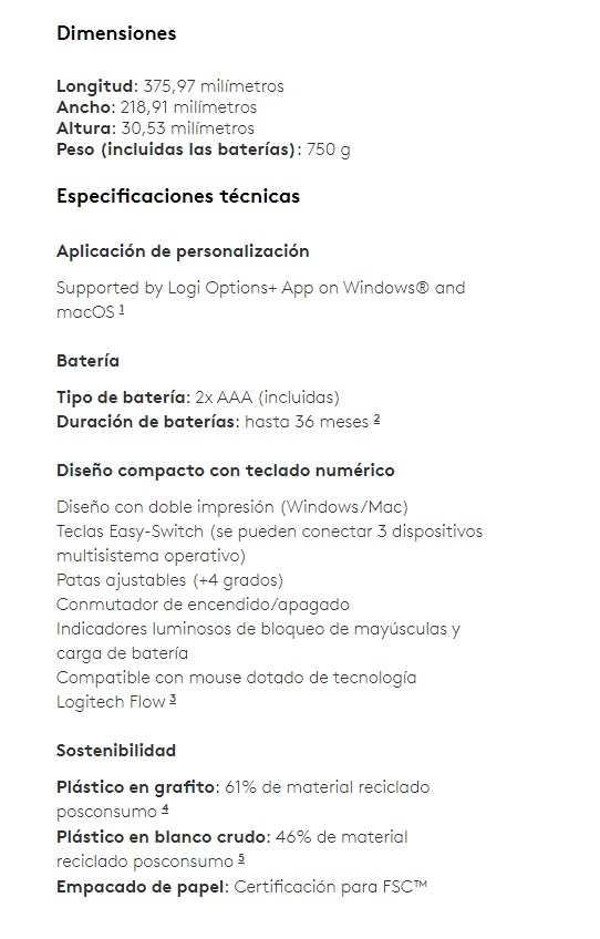 Teclado Logitech Ergonomico WAVE KEYS con reposamanos wireless USB Graphite 920-012278