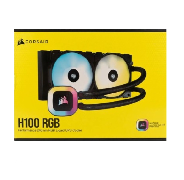 CPU COOLER Corsair - H100x RGB ELITE Radiador 240mm 2 ventilador PWM SP120  CW-9060065-WW2