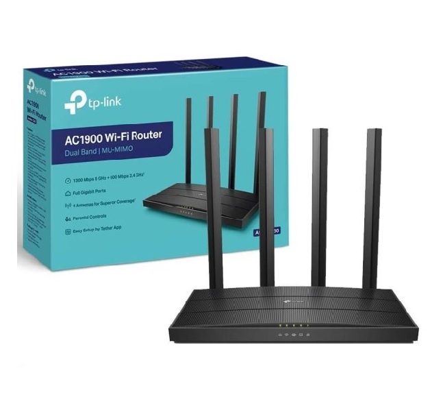 Router TP-LINK ARCHER C80 AC1900 4ANT 4PTOS GE WI-FI 802.11AC WAVE2 1300/600 MBPS MU-MIMO