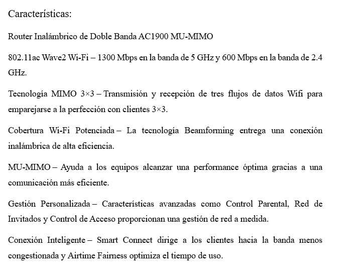 Router TP-LINK ARCHER C80 AC1900 4ANT 4PTOS GE WI-FI 802.11AC WAVE2 1300/600 MBPS MU-MIMO