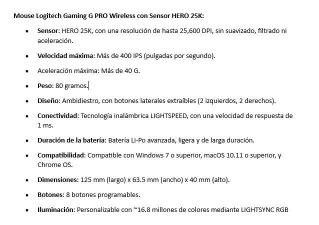 Mouse Logitech Gaming G PRO Wireless Sensor HERO 25K Black 910-005271