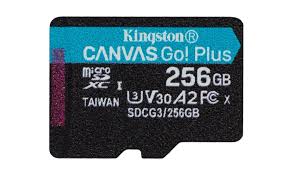Memoria Kingston Micro Sd 256gb Canvas Go! Plus Class 10 Up to 170Mb/s Read Con Adaptador Ideal Celulares