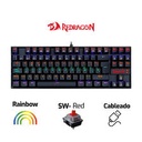 Teclado Gaming Redragon Kumara Mecanico Alambrico K552 RGB NEGRO SWITCH ROJO K552RGB-1