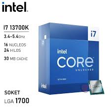 Procesador Intel Core i7-13700k 13gen 3.4-5,4GHz - 16 núcleos - 24 hilos - 30 MB caché DDR4-DDR5 - FCLGA1700 Socket - Caja
