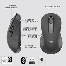 Mouse Logitech wireless M650 Medium Grafito Diestro Multiplataforma BT-USB Logi Bolt 910-006250