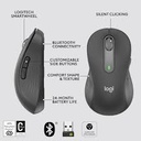 Mouse Logitech wireless M650 Medium Grafito Diestro Multiplataforma BT-USB Logi Bolt 910-006250