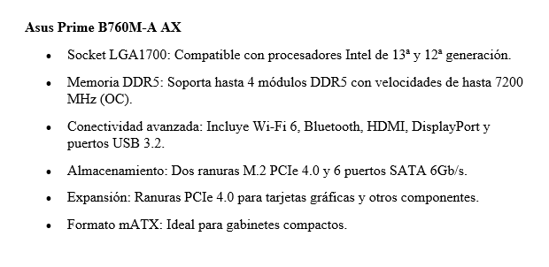 Mbo Asus Prime B760M-A AX 13va Lga1700 4xDDR5-7200 Wifi Bt Hdmi Dp M.2 Usb3.2 Pcie4.0 Matx