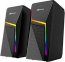 Parlante Xtrike-Me SK-503 Stereo Jack 3.5mm y Bluetooth Multimedia 6W RMS USB LED RGB Negro