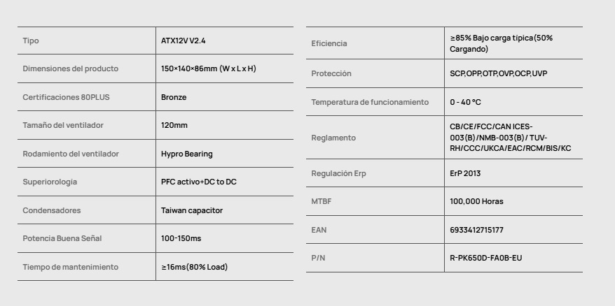 Fuente De Poder DeepCool PK600D US Certificacion 80Plus Bronce PN: R-PK600D-FA0B-WO