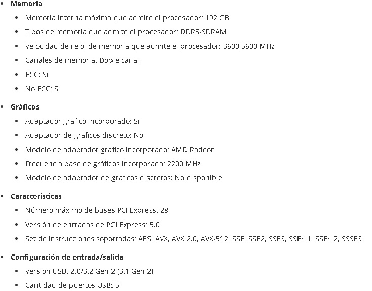 Procesador AMD Am5 Ryzen 5 9600X Am5 3.9Ghz hasta 5.4Ghz 6 Core 12Thread 38Mb Cache Cooler Not included 100-100001405WOF