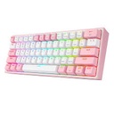 Teclado Gaming Redragon FIZZ PRO K616-RGB BLANCO/ROSADO MECANICO WIRELESS 60% SWITCH ROJO