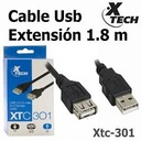 Cable Extension USB XTECH Macho - hembra 6ft xtc301 480Mbps xtc-301