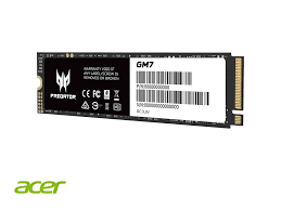 Disco sólido Acer predator GM7 1TB m.2 2280 NVMe PCIe Gen 4x4 Read Speed  7200 MB/s Write Speed  6300 MB/s