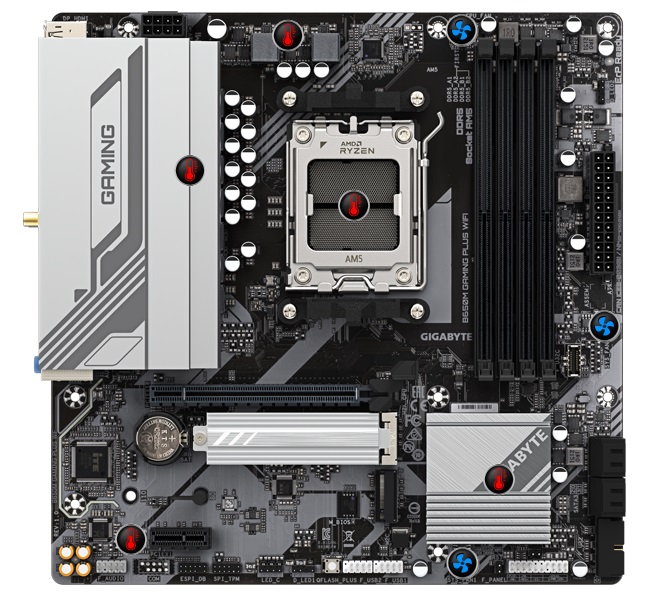 Mainboard Gigabyte B650M gaming plus AM5 ddr5 4 slots HDMI DP 2.5 LAN WiFi mATX