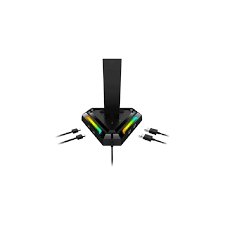 Soporte Stand Genius de Audifono GX-UH100 RGB Light con 4P USB (2 Tipo A y 2 Tipo C)
