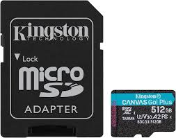 Memoria Kingston Micro Sd 512gb Canvas Go! Plus Class 10 Up to 170Mb/s Read Con Adaptador Ideal Celulare