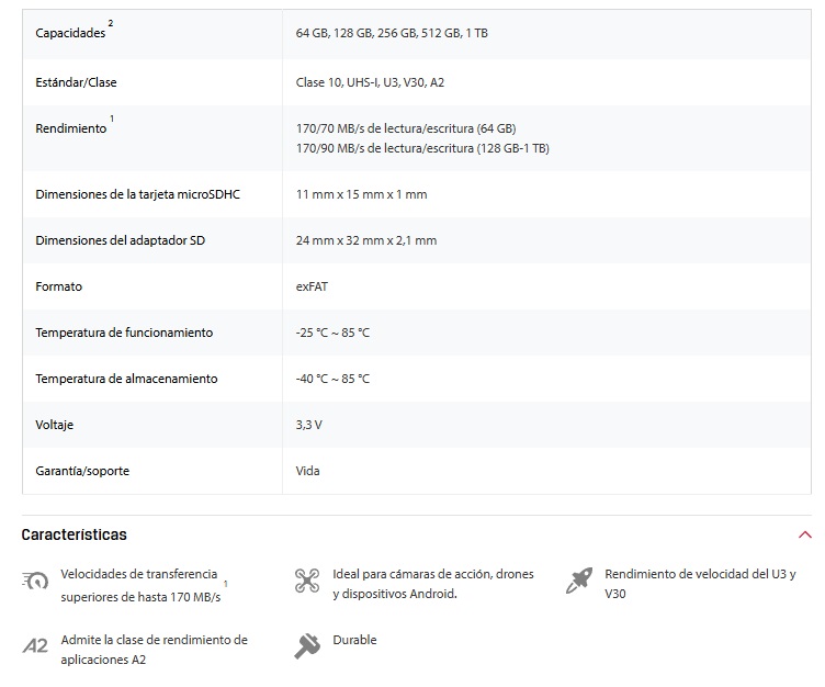 Memoria Kingston Micro Sd 512gb Canvas Go! Plus Class 10 Up to 170Mb/s Read Con Adaptador Ideal Celulare