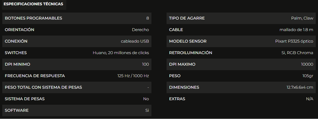 Mouse Gamer Redragon Cobra M711-2 con 8 Botones con cable USB