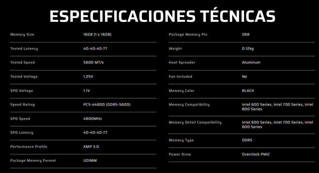 Memoria Ram Corsair 16gb Ddr5 5600MHz Vengeance Black C40 CMK16GX5M1B5600C40