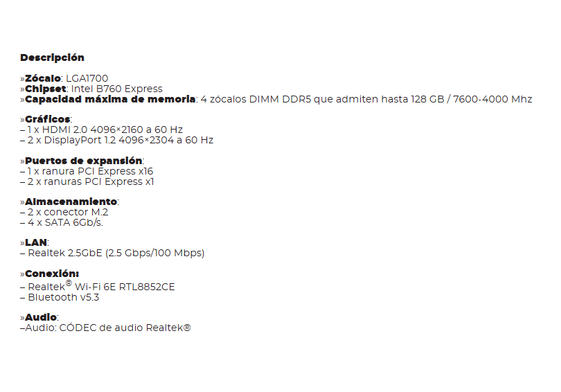 MBO GIGABYTE B760M DS3H AX 14AVA RAM-DDR5 WIFI BT HDMI 2DP 2M.2 USB-C PCIE4.0 MATX