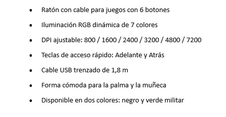 Mouse Genius GAMER Scorpion M700 Effecto RGB 6 Botones 800-7200DPI Usb Wired Negro