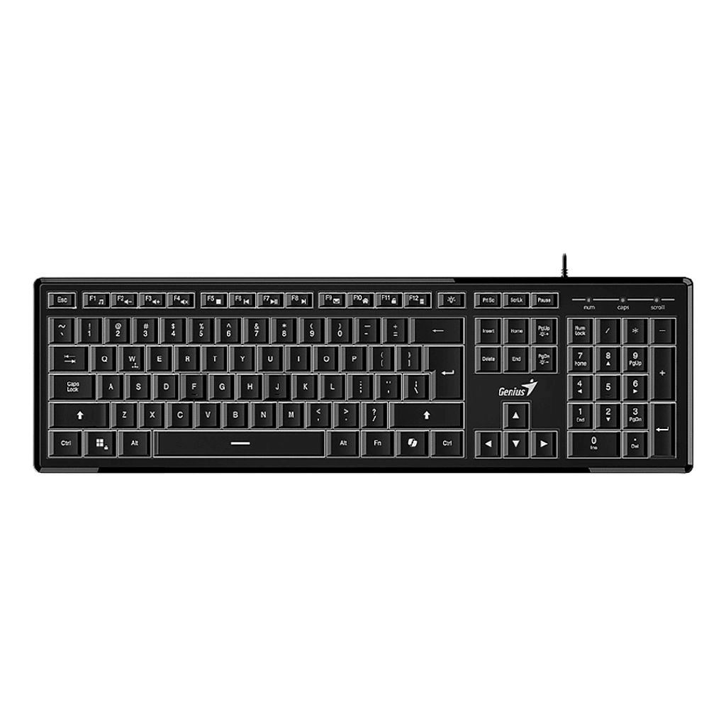 Teclado Genius SlimStar 820 Iluminado con cable USB Negro