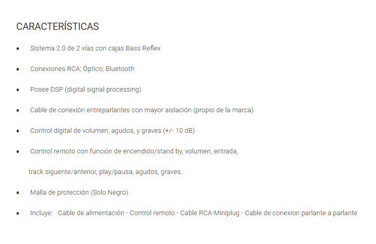 Parlantes Thonet Vander Hoch Gen2 2,0 120W RMS BT Weiss-Blanco HK096-03558 - Hoch Cinema 2.0