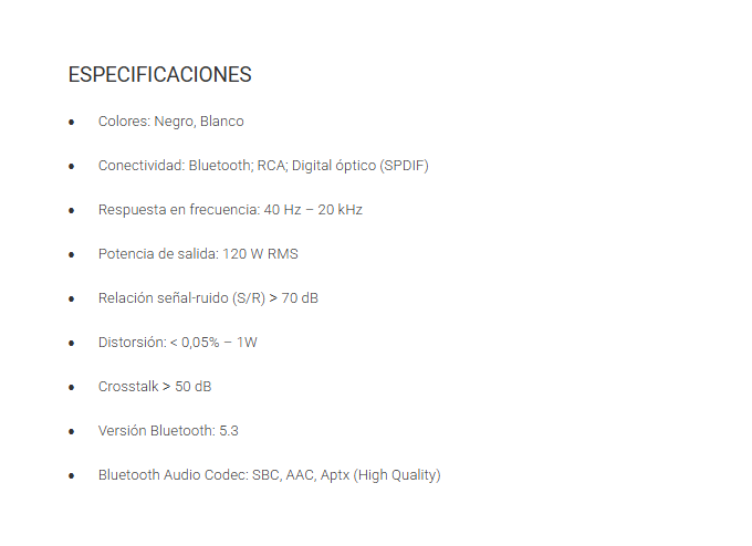 Parlantes Thonet Vander Hoch Gen2 2,0 120W RMS BT Weiss-Blanco HK096-03558 - Hoch Cinema 2.0