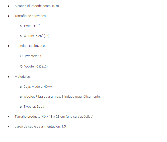 Parlantes Thonet Vander Hoch Gen2 2,0 120W RMS BT Weiss-Blanco HK096-03558 - Hoch Cinema 2.0