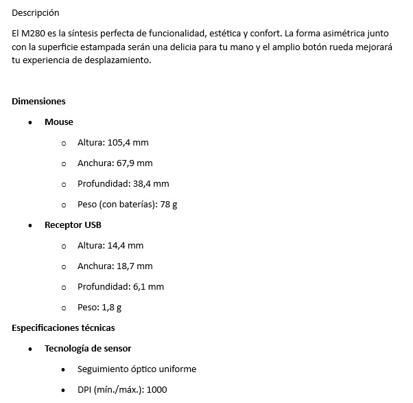 Mouse Logitech wireles M280 Inalambrico ROJO 910-004286