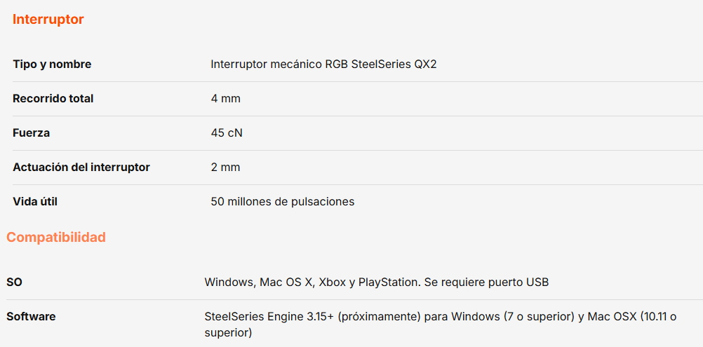 Teclado SteelSeries Apex 7 TKL USB RGB swittch red