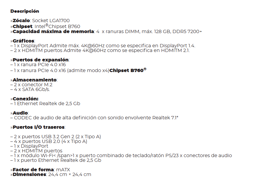 Mbo Asus Prime B760M-A 12-14va Lga1700 4xDdr5-7200 Hdmi Dp 2m.2 Usb3.2 Usb-c Pcie4.0 Matx