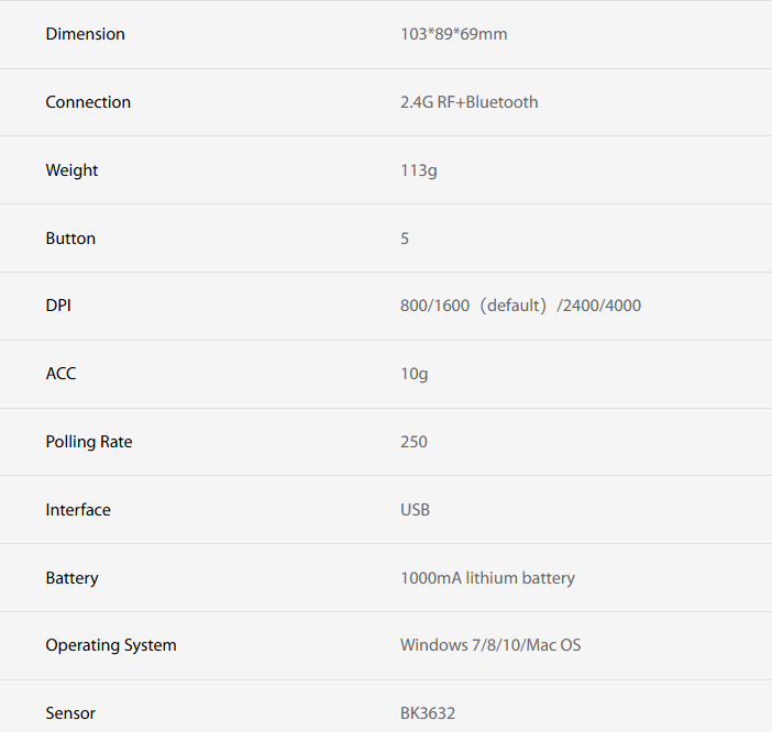 Mouse Delux M618Mini RGB Wireless-BT-Recargable 1000MA Vertical Ergonomico