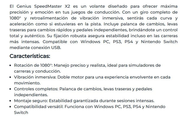 Volante Genius Gx SpeedMaster X2 Racing Wheel Para Pc PS3-4 Xbox Series