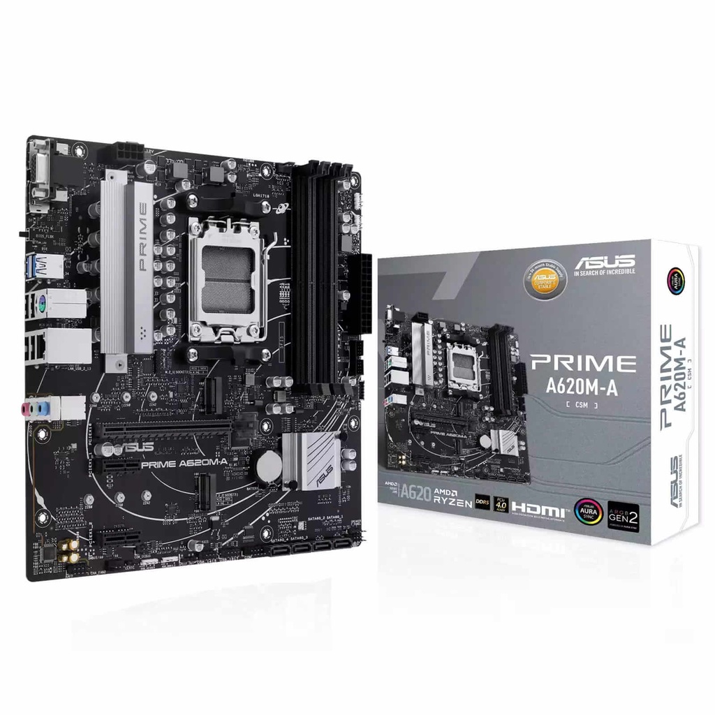 Mbo Asus Prime A620m-A CSM AMD Ryzen 7000 4DDR5 VGA HDMI DP PCI-e4.0 2M.2  USB3.2