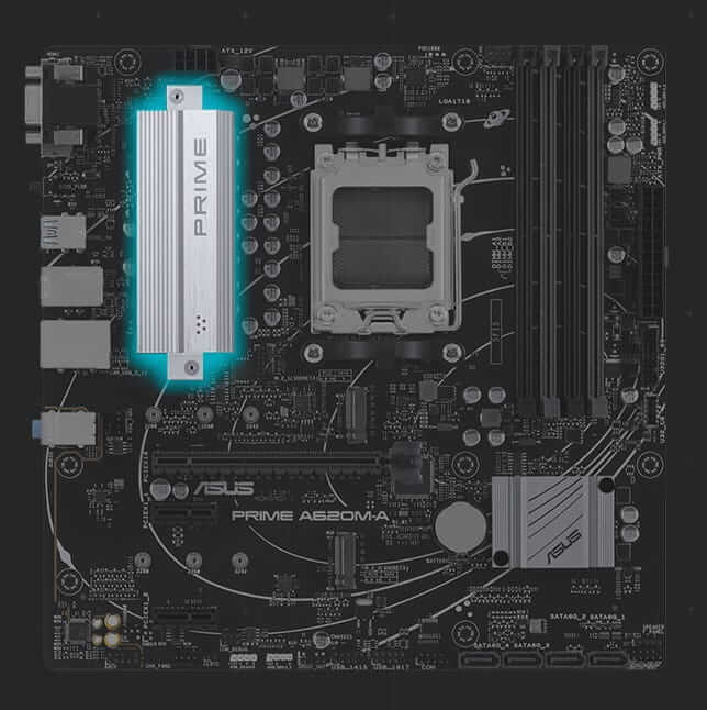 Mbo Asus Prime A620m-A CSM AMD Ryzen 7000 4DDR5 VGA HDMI DP PCI-e4.0 2M.2  USB3.2