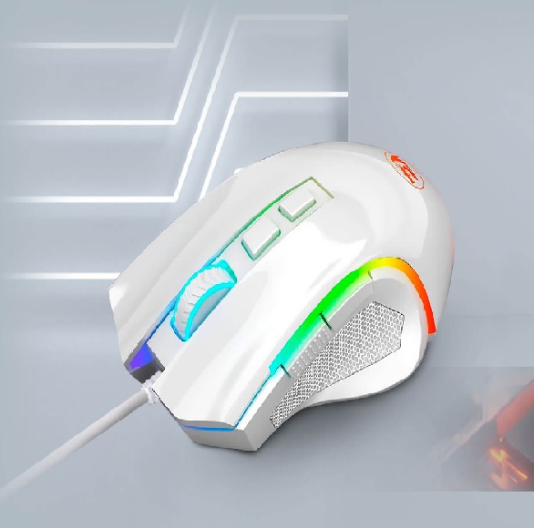 Mouse Gamer Redragon GRIFFIN M607W Blanco con 7 Botones con cable USB
