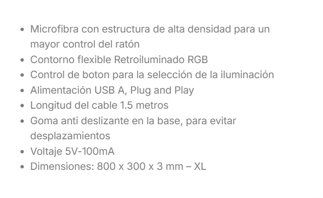 Mouse Pad Gamer XTRIKE ME MP-606 RGB Backlight/Cable USB de 1.5mtrs/Tamaño 800x300x3mm/Superficie antideslizante