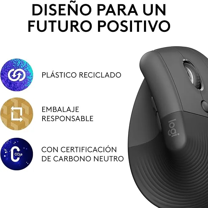 Mouse Logitech Lift Right Vertical Ergonomic Elevador Grafito 910006466