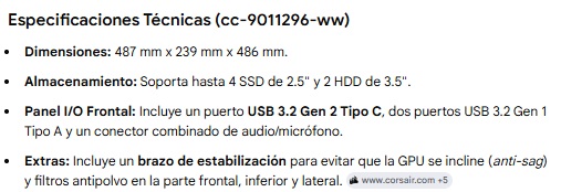 Case Corsair 4000 RS ARGB Modular Negro Temperad Glass MidTower USB-C 2USB-A CC-9011296-WW